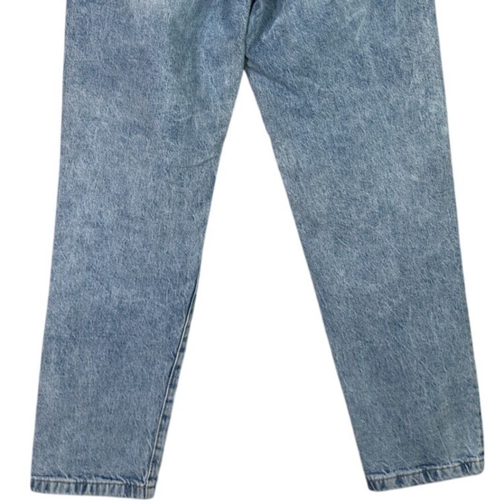 Zara Straight Wide Leg High Rise Ankle Crop Casual Denim Jean Stretch 4 Blue - Picture 7 of 15